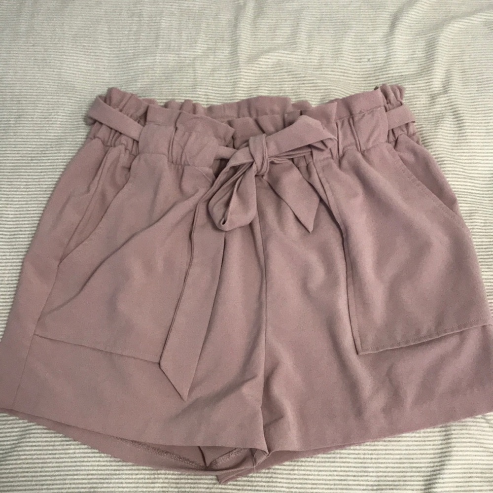 FashionNova pink shorts w tie
